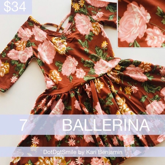 Dot Dot Smile Ballerina Fall Print Dress - Picture 1 of 2